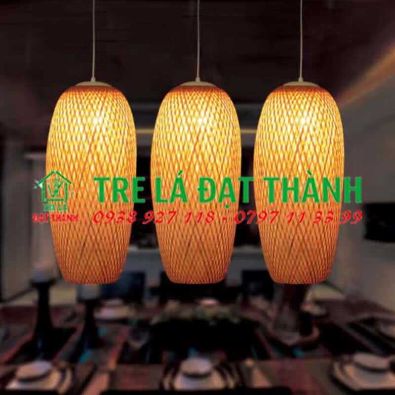 Đèn Bí Dài 2 Lớp Bằng Tre - DMT031